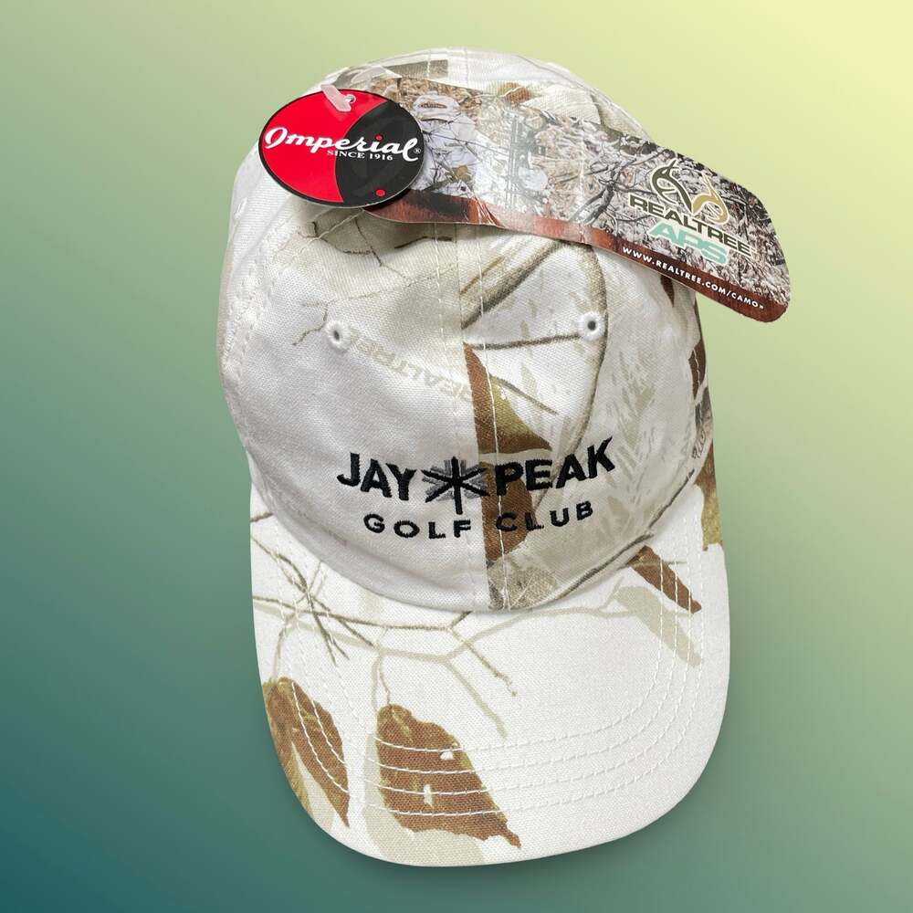 Imperial Jay Peak Golf Club Hat NWT Realtree APS Snow Camo Adjustable VT Cap